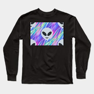 vaporwave alien emoji Long Sleeve T-Shirt